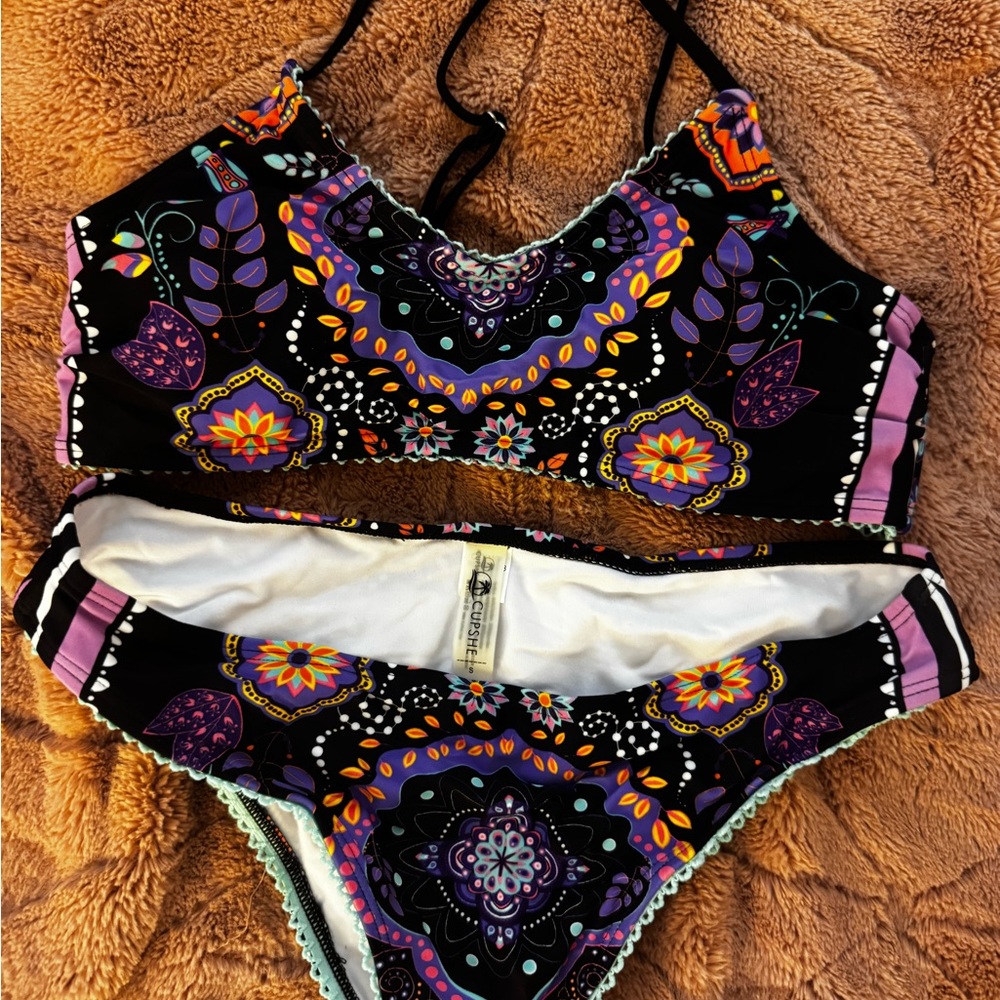 Reversible Colorful Patterned bikini Set, from Cupshe, never worn, tags still on